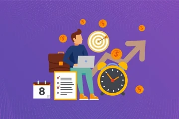 OKR software benefits illustrated with icons for goals, progress, and time management.