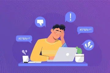 Banner illustration showing a stressed professional due to OKR mistakes and challenges.