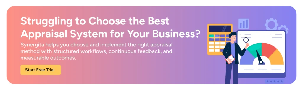 Promotional banner encouraging organizations to evaluate whether their performance appraisal system matches their current business size, stage, and culture.