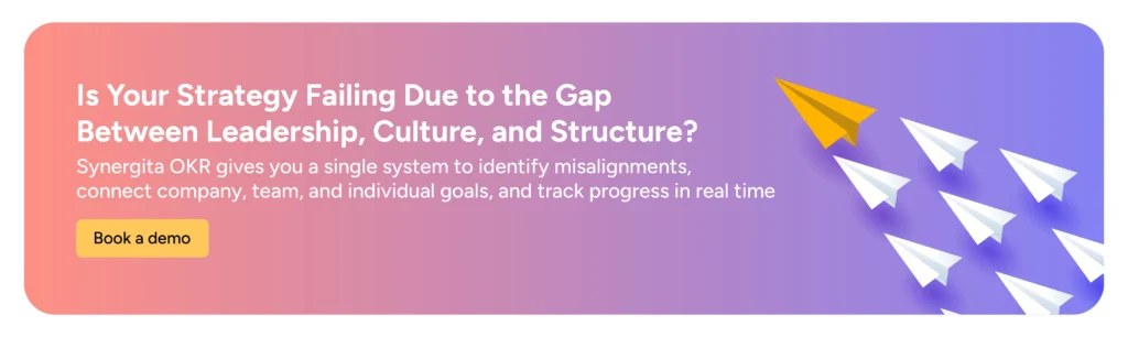 Synergita OKRs as connective tissue between leadership culture and structure