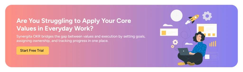 Core values business growth dashboard CTA