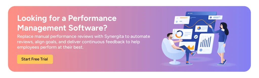 CTA banner to streamline performance management with Synergita HR technology