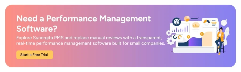 CTA image inviting users to a free trial of Synergita Performance Management Software
