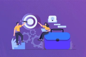 Two-professionals-discussing-how-OKRs-help-in-aligning-goals-and-contributing-to-business-success