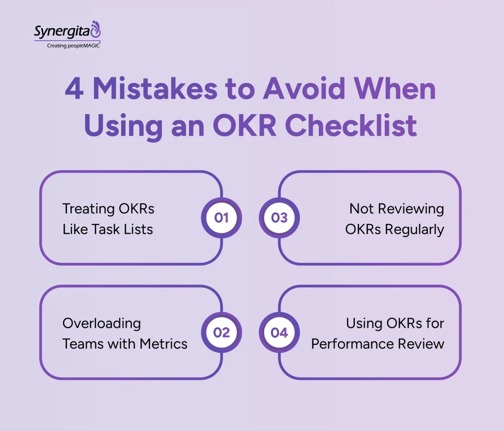 Common mistakes to avoid when using an OKR checklist in practice