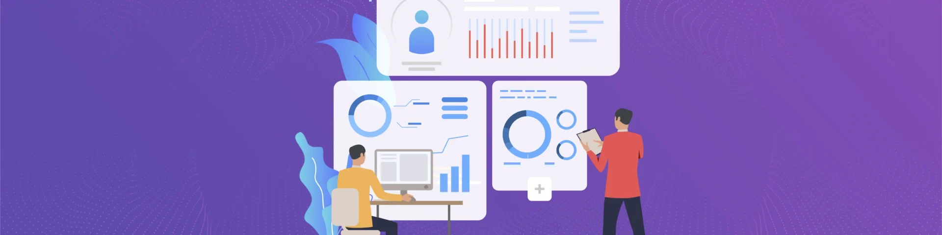 Managers checking employee performance using a performance management software