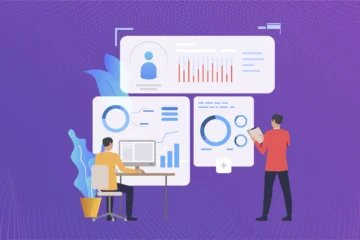 Managers checking employee performance using a performance management software