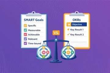 Banner image reflecting key differences between OKR and SMART Goals