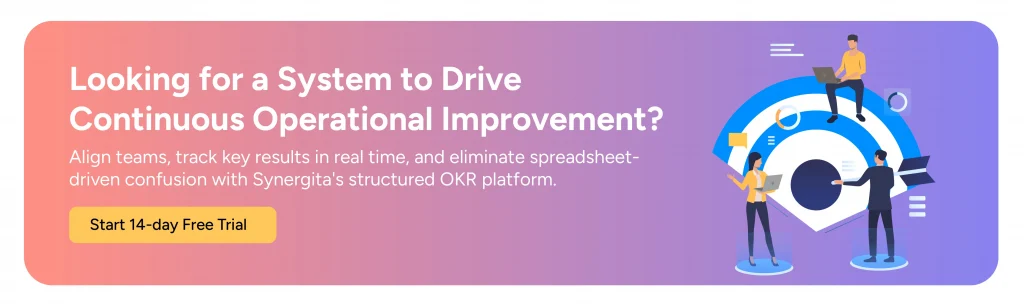 CTA image asking readers to try Synergita OKR software for operational improvements