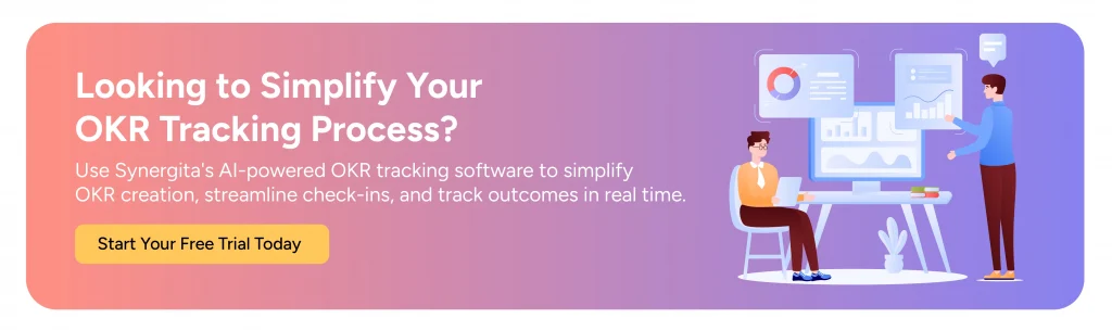  CTA image inviting readers to try the Synergita OKR tool for a period of 14 days
