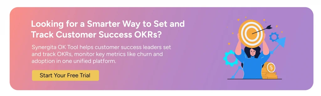 Call to action image inviting users to sign up for a free trial of Synergita OKR tool 
