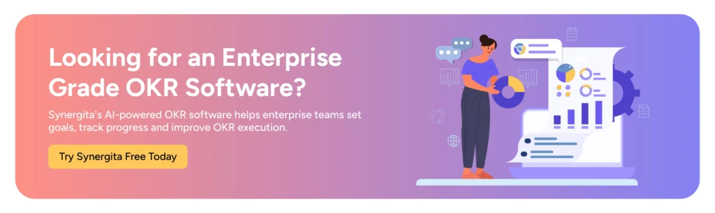 CTA image inviting users to try Synergita AI-powered enterprise OKR platform free 


