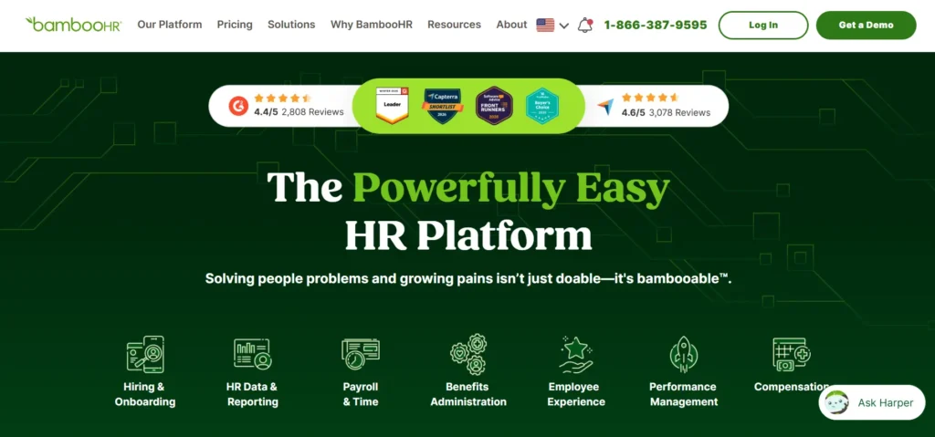 BambooHR homepage interface