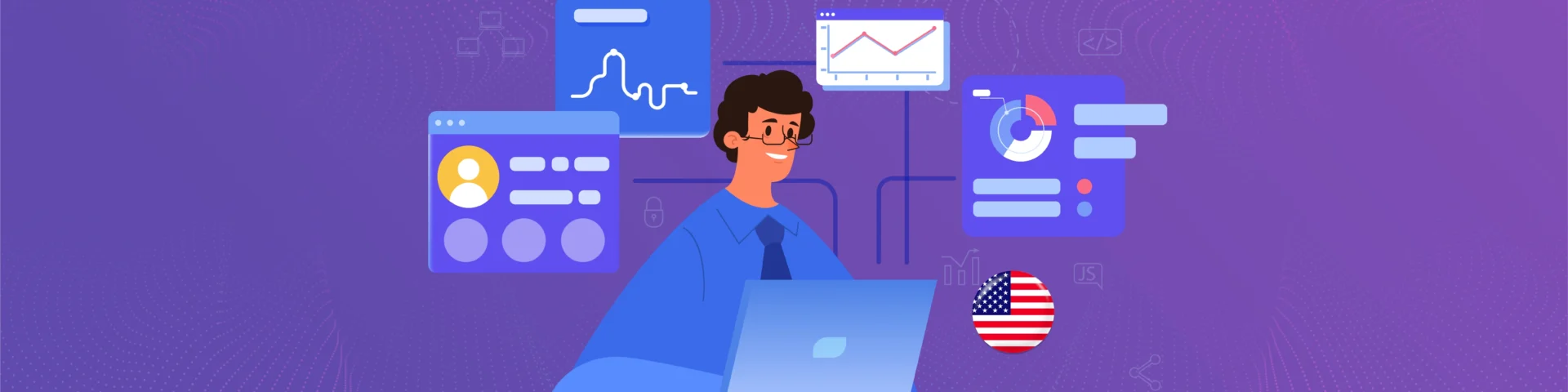 Banner image showing a business owner considering essential features before selecting a performance management software