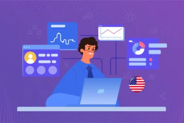 Banner image showing a business owner considering essential features before selecting a performance management software
