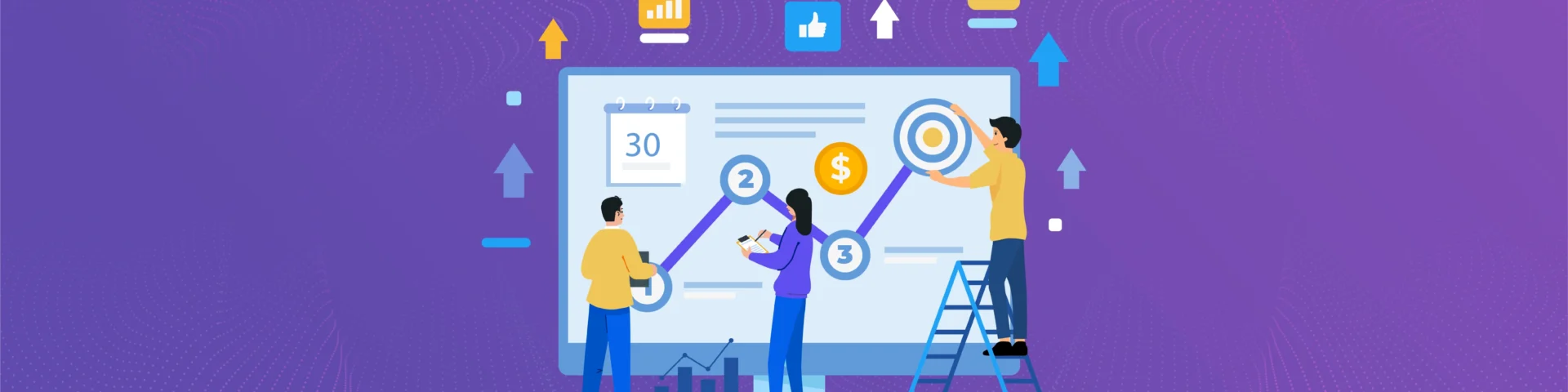 Banner image showing enterprise teams using OKR software to align goals, monitor progress, and improve performance.