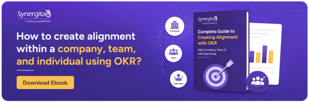 CTA image inviting users to download Ebook on how to create alignment within company, team, and individual