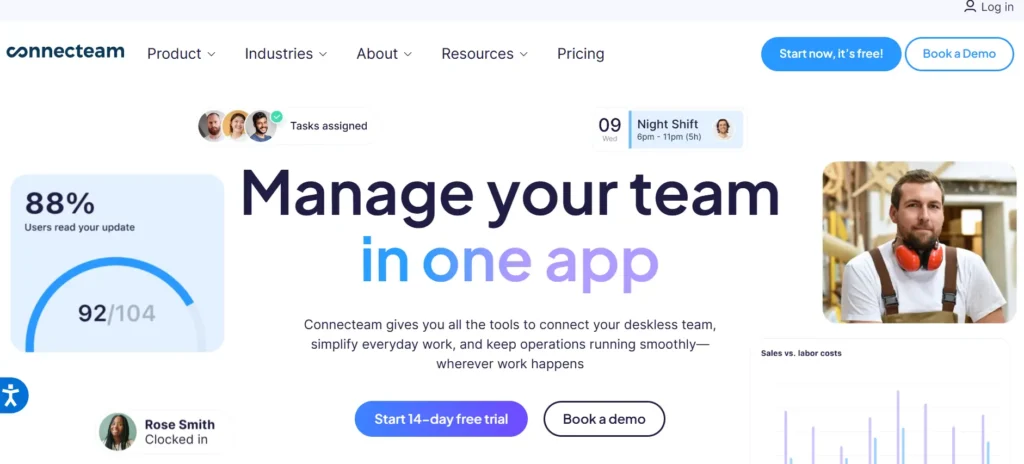 Connecteam homepage interface