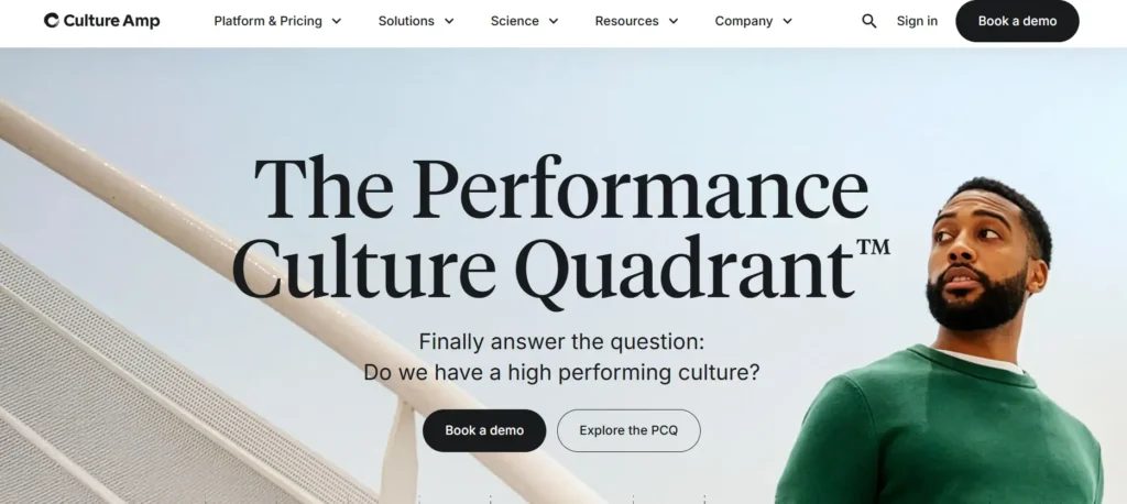 Culture Amp homepage interface