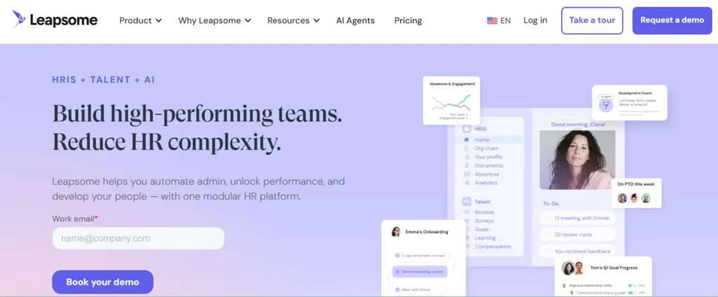 Screenshot of Leamsome website homepage 