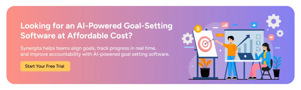 CTA banner investing users to Synergita OKR tool free 
