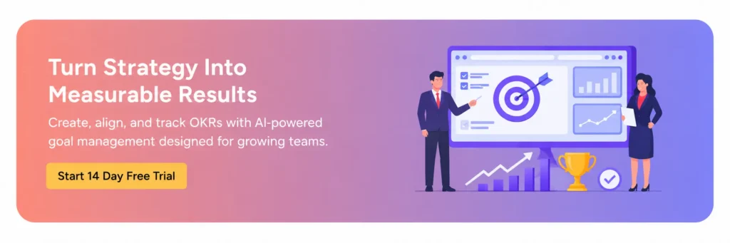 CTA image asking users to start a free trial of Synergita OKR tool