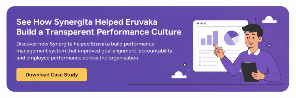 CTA image inviting readers to download case study to understand how Synergita helped Eruvaka build an effective performance management system
