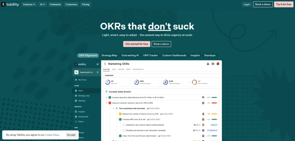 Tability home page