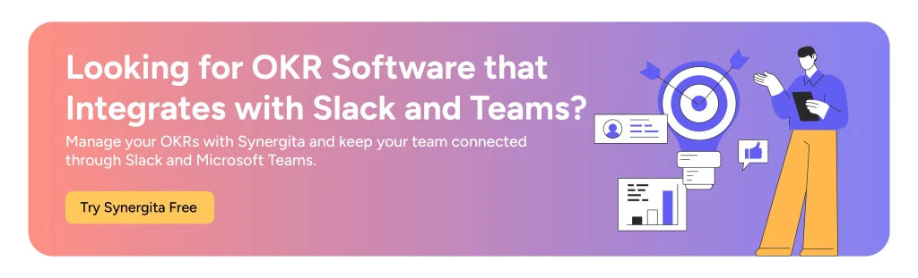 CTA banner inviting users to try Synergita OKR software