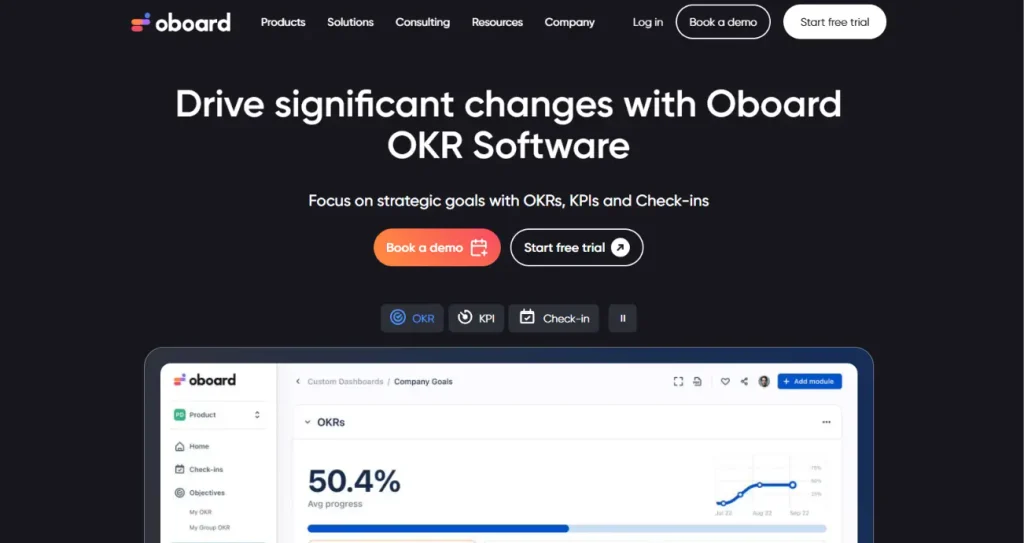 Oboard website home page
