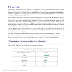 Automating the rating of goals – Is it the right approach? Whitepaper