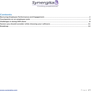 Objectives & Key Results (OKR) and More with Synergita Ebook